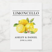Aquarelle Citrons Limoncello Mini Étiquettes boute (Étiquettes simples)