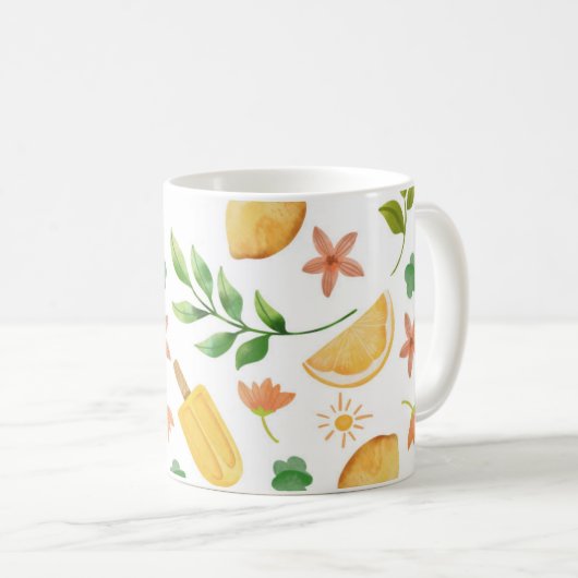Aquarelle Citrons & Popsicules Café Mug - Rafraîch (Devant droit)