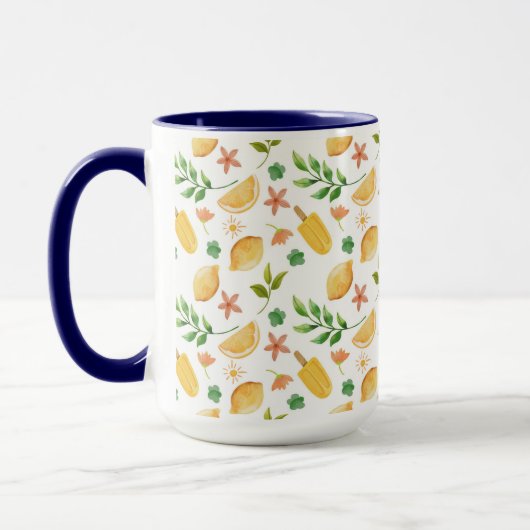 Aquarelle Citrons & Popsicules Mug - Citrus d'été (Gauche)