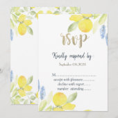 Aquarelle Citrons RSVP Invitation (Devant / Derrière)