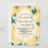 Aquarelle Citrons Vert Mariage Invitations (Devant)