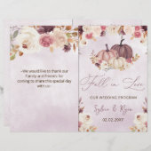 aquarelle citrouille bi pli programme de mariage (Devant / Derrière)