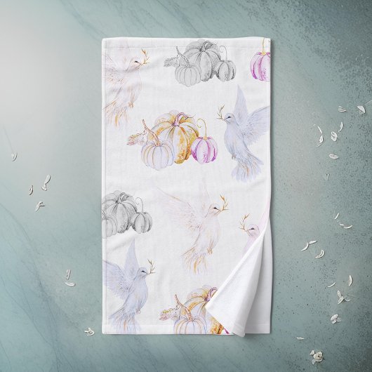 Aquarelle Citrouille et White Dove Thanksgiving