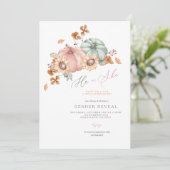 Aquarelle Citrouille Genre Revela Party Invitation (Debout devant)