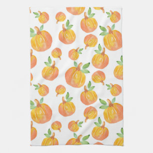 Aquarelle Citrouille Motif 3 Serviette de cuisine
