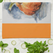 Aquarelle citrouille serviettes de cuisine (Plié)