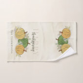 Aquarelle Citrouille simple Bon thanksgiving gourd (Serviette à main)