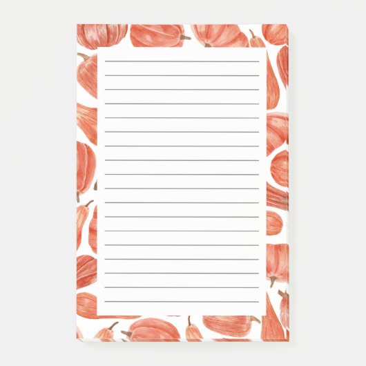 Aquarelle Citrouilles Automne Thème Post-it Notes (Devant)