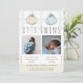 Aquarelle Citrouilles jumeaux Faire-part (Debout devant)