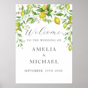 Aquarelle Citrus Citrus Bienvenue Poster Mariage