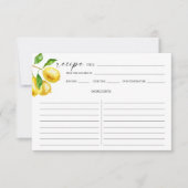 Aquarelle Citrus Citrus Recette Carte plus petite (Devant)