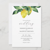 Aquarelle Citrus Mariage Invitations (Devant)