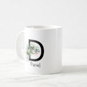 Aquarelle classique fleur sauvage tasse de café bl (Devant gauche)