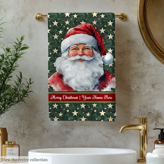 Aquarelle classique Santa Claus serviettes de bain