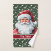 Aquarelle classique Santa Claus serviettes de bain (Serviette à main)
