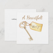 Aquarelle clé de mon Carte de remerciements cardia (Devant / Derrière)