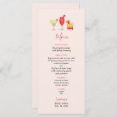 Aquarelle Cocktail menu de douche nuptiale (Devant / Derrière)