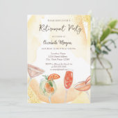 Aquarelle Cocktails Retraite Jaune Invitation (Debout devant)