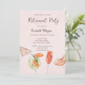 Aquarelle Cocktails Retraite Rose Invitation (Debout devant)