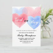 Aquarelle Coeur Genre Révéler Invitations (Debout devant)