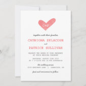 Aquarelle Coeur manuscrit Mariage Invitations (Devant)