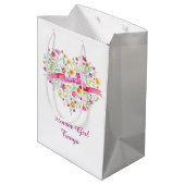 Aquarelle coeur mariage fleur fille faveur sac (Dos Angle)
