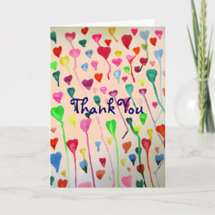 Aquarelle coeur Merci art lunaire
