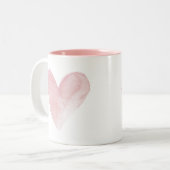 Aquarelle Coeur rose Valentine Love Coffee Mug (Devant gauche)