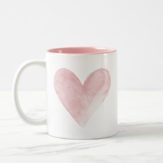 Aquarelle Coeur rose Valentine Love Coffee Mug (Gauche)