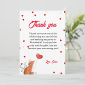 Aquarelle Coeur rouge Carte de remerciements d'ann (Debout devant)