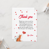 Aquarelle Coeur rouge Carte de remerciements d'ann (Devant/Arrière en situation)