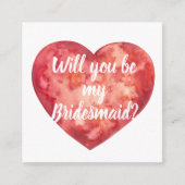 Aquarelle Coeur Serez-Vous Ma Carte D'Épouse (Devant)