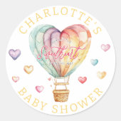 Aquarelle Coeurs Baby shower Favoriser Sticker (Devant)