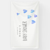 Aquarelle Coeurs Baby shower garçon Bannière de bi (Vertical)