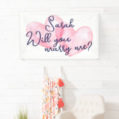 Aquarelle Coeurs Époux Bannière de proposition (En situation)