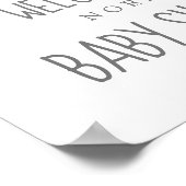 Aquarelle Coeurs Fille Baby shower Accueil Poster (Coin)