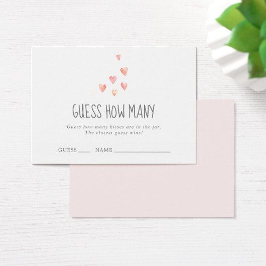 Aquarelle Coeurs fille Devinez combien de baisers (Bureau)