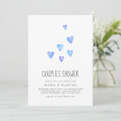 Aquarelle Coeurs Garçon Couples Douche Invitation (Debout devant)