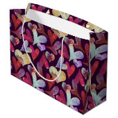 Aquarelle Coeurs Saint-Valentin Grand sac cadeau (Dos Angle)