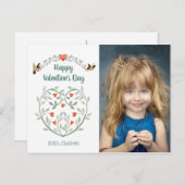 Aquarelle Coeurs Valentine Carte photo (Devant / Derrière)