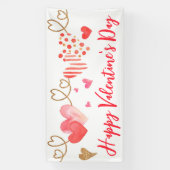 Aquarelle Coeurs Valentines Bannière Jour (Verticale)