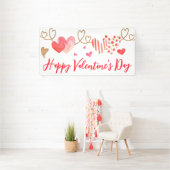 Aquarelle Coeurs Valentines Bannière Jour (Insitu)