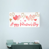 Aquarelle Coeurs Valentines Bannière Jour (Salon professionnel)