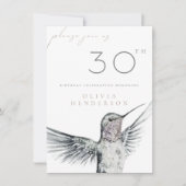 Aquarelle Colibri N'IMPORTE QUELLE Invitation d'an (Devant)