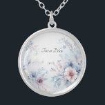 Aquarelle Collier Floral bleu rose<br><div class="desc">Belle aquarelle bleu rose rose collier floral</div>