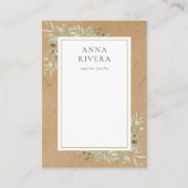 Aquarelle Collier Verdure Bijoux Carte d'affichage (Devant)