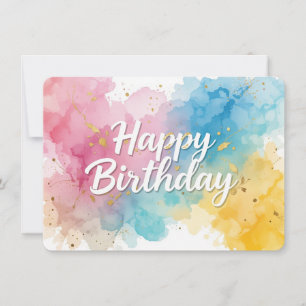 Aquarelle colorée Bonne Carte d'Anniversaire Avec