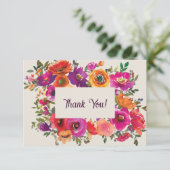 Aquarelle colorée Carte de remerciements Floral (Debout devant)