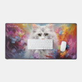 Aquarelle colorée Chat Personnalisé Nom (Clavier et souris)