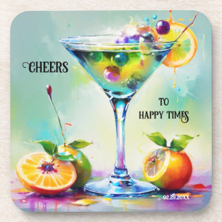 Aquarelle colorée Cocktail Bar Dessous de verre